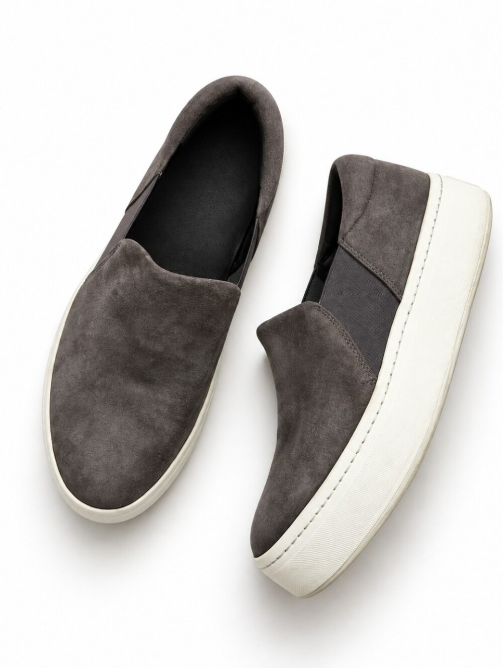 Vince Size US 7/EU 37 Gray Suede Platform Leather Sneakers